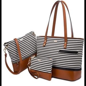 Womens Purses Satchel Handbags Shoulder Hobo Tote Bag Handle Crossbody 3pc Set